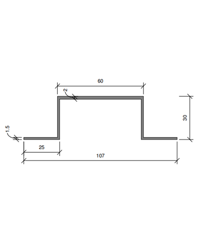ABP101 OMEGA 30x107x1,5 - 6000 mm