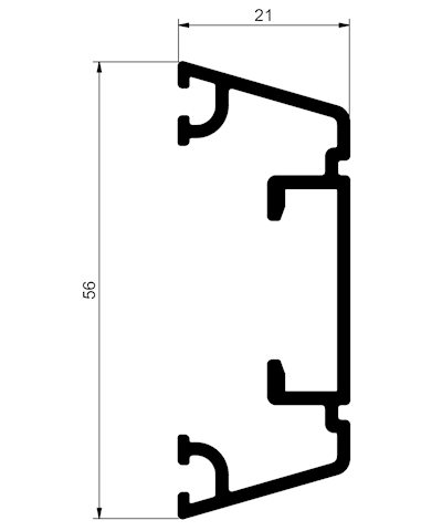 AWP 103 Mullion 56 mm 2 layer - 6000 mm